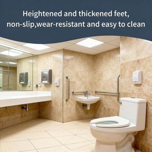 Commercial Open Front Toilet Seat Elongated, Heavy Duty Public Restroom Toilet Seat, Durable PP Plastic, Easy Install Replacement for School, Hospital, Hotel & Church, White in Kuwait