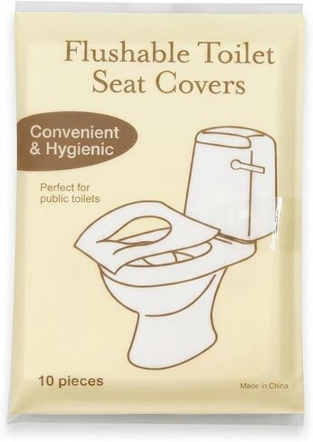 Toilet Seat Cover Paper Flushable (30 Pack) for Travel, Hotel, Hospital Festivals - Splashproof, Clean, Hygienic, Portable (Yellow) in Kuwait