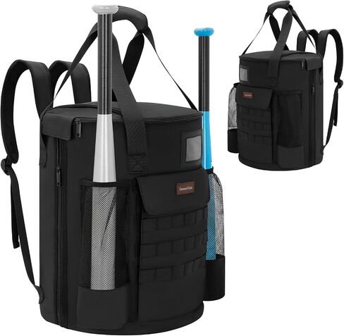 Baseball Bucket Bag, Backpack for 6 Gallon Bucket, Durable Softball Bucket Bag Baseball Coaching Accessories Organizer in Tactical Style, Pockets for 2 Bats, Gloves, Scoreboards, Ideas Baseball Gifts in Kuwait