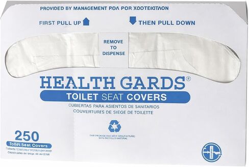 Commercial Toilet Seat Covers, Half-Fold, 1,000 Count, Recycled Paper, Standard Dispenser Compatible, Commercial in Kuwait