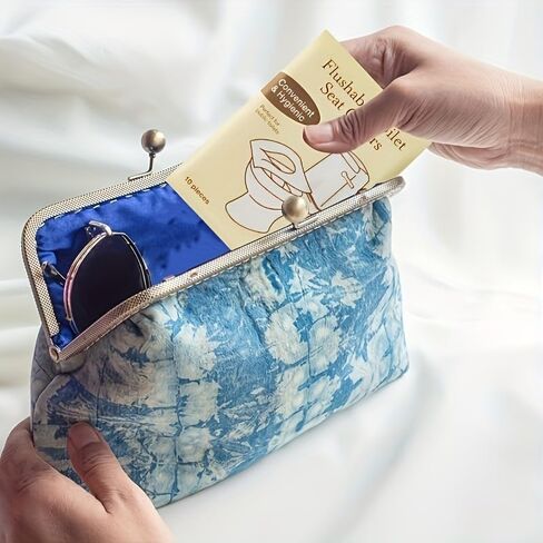 40 غطاء مقعد تواليت للاستعمال مرة واحدة، أغطية مقاعد تواليت ورقية قابلة للغسل، حفاضات تدريب للبالغين، إضافات للسفر في الحمامات العامة، معبأة بشكل فردي، مناسبة للطائرات والتخييم والسفر in Kuwait