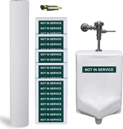 Feifeiya Out of Order Urinal & Toilet Covers Kit with Not in Service Labels and Handy Box Cutter Self Adhesive Restroom Management Essential for Public Bathroom Commercial Restroom Plumbing Fixtures in Kuwait