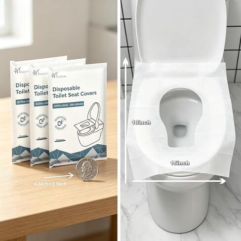 30 Pcs Disposable Toilet Seat Covers Flushable, Water-Soluble Travel Toilet Seat Covers for Public Restrooms Airplane Hotel, Portable Purse-Style Pack in Kuwait