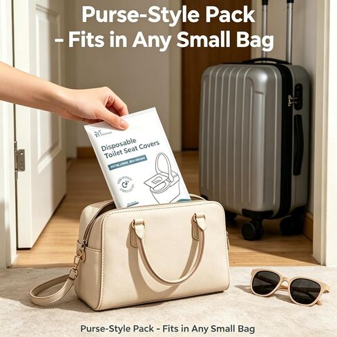 30 Pcs Disposable Toilet Seat Covers Flushable, Water-Soluble Travel Toilet Seat Covers for Public Restrooms Airplane Hotel, Portable Purse-Style Pack in Kuwait