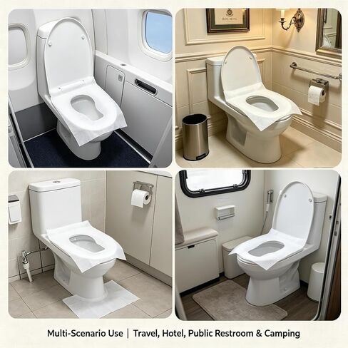 30 Pcs Disposable Toilet Seat Covers Flushable, Water-Soluble Travel Toilet Seat Covers for Public Restrooms Airplane Hotel, Portable Purse-Style Pack in Kuwait