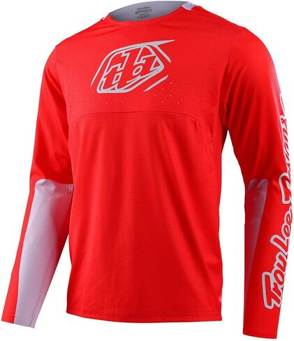 قمصان Troy Lee Designs ذات الأكمام الطويلة للدراجات الجبلية BMX للكبار، باللون الأحمر، مقاس X-Large in Kuwait