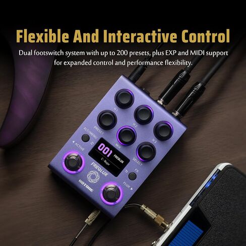 HOTONE Professional Triple Polyphonic Pitch Shifter & Intelligent Harmonizer Pedal, 32-bit High-Fidelity DSP, Stereo I/O, MIDI/EXP Control, Flux Glide Technology 300 Presets,NP-200 in Kuwait