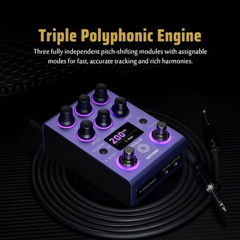 HOTONE Professional Triple Polyphonic Pitch Shifter & Intelligent Harmonizer Pedal, 32-bit High-Fidelity DSP, Stereo I/O, MIDI/EXP Control, Flux Glide Technology 300 Presets,NP-200 in Kuwait
