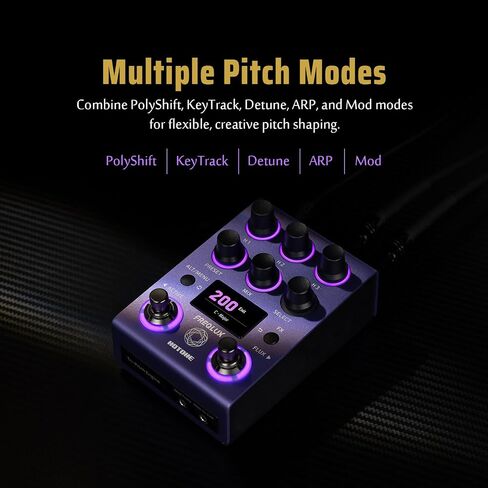 HOTONE Professional Triple Polyphonic Pitch Shifter & Intelligent Harmonizer Pedal, 32-bit High-Fidelity DSP, Stereo I/O, MIDI/EXP Control, Flux Glide Technology 300 Presets,NP-200 in Kuwait