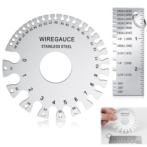 Weewooday Wire/Metal Sheet Thickness Gauge Metal Tool Stainless Steel Welding One Sided Material Thickness Gauge Plated Size Inspection Tool (Round) in Kuwait
