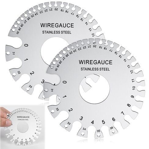 Weewooday Wire/Metal Sheet Thickness Gauge Metal Tool Stainless Steel Welding One Sided Material Thickness Gauge Plated Size Inspection Tool (Round) in Kuwait