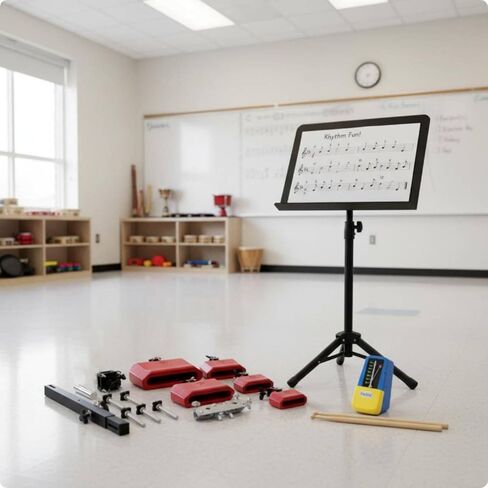 Gralara 5 Bell Cowbell Stand أجراس البقر المعدنية ذات النغمة الساطعة على الحامل أداة موسيقية سطحية مصقولة للطبول، أزرق، مجموعة أجراس البقر 4 5 6 7 8 مع حامل مجموعة من 5 مجموعات من أجراس البقر in Kuwait
