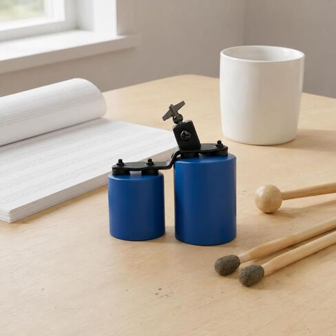 Double Drum Black Metal Hardware Musical Instrument Matte Finish Children's Toy for Mounting, Green And Red in Kuwait