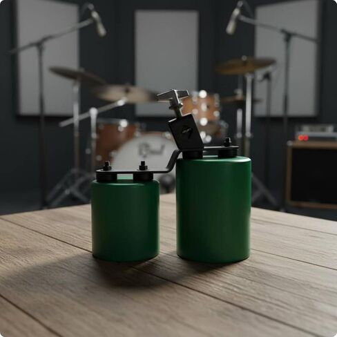 Double Drum Black Metal Hardware Musical Instrument Matte Finish Children's Toy for Mounting, Green And Red in Kuwait