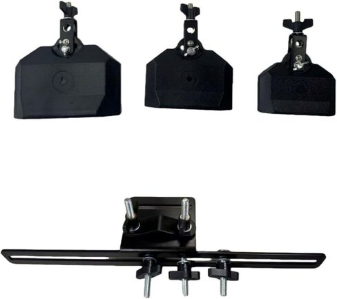 3 Pieces Drum Cowbells with Stand Different Pitch Cowbell Set Smooth Surface Cowbell and Percussion Block for Drummers, Percussionists, Black in Kuwait