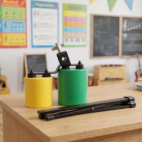 YARNOW Mounted Twin Cowbell, High and Middle Bicolor Cowbell, Double Sound Cow Bell, Jam Block Rhythm Percussion Instrument for Concert Performance in Kuwait