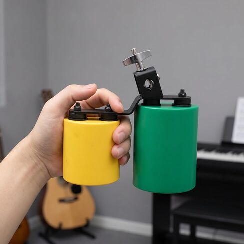 YARNOW Mounted Twin Cowbell, High and Middle Bicolor Cowbell, Double Sound Cow Bell, Jam Block Rhythm Percussion Instrument for Concert Performance in Kuwait