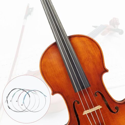 Violin Strings 3/4 12 Pcs Violin Strings Full Set Violin-Strings Universal String for 4/4 3/4 Size Stainless Core with Ball End in Kuwait