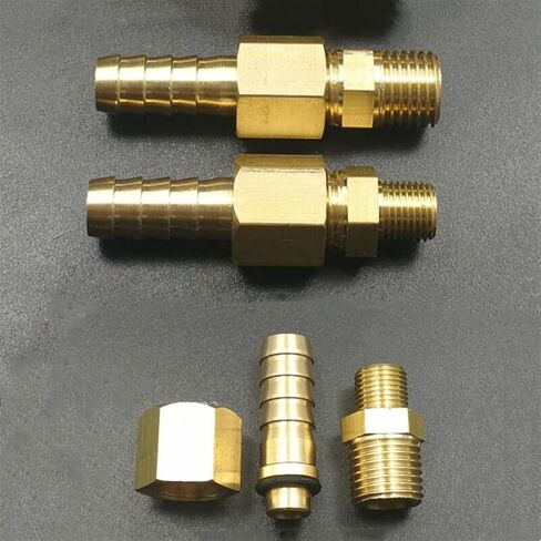Lkq-محول نحاسي 10 مم خرطوم بارب × 1/8 بوصة 1/4 بوصة 3/8 بوصة BSP ذكر خيط نحاسي دوار تركيب الأنابيب الشائكة محول موصل موصل، موصل خرطوم الحديقة (1/2 بوصة) in Kuwait