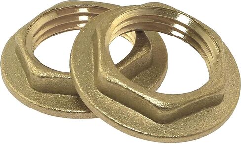 2pcs 3/4" Female Thread Brass Pipe Flange Hex Lock Nut for Pipe Application and Connection in Kuwait