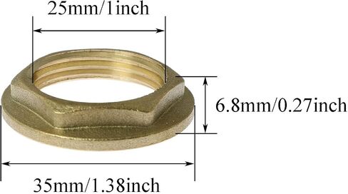 2pcs 3/4" Female Thread Brass Pipe Flange Hex Lock Nut for Pipe Application and Connection in Kuwait
