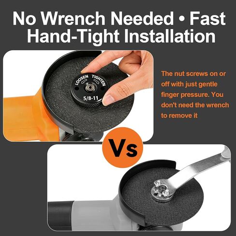 Quick Install & Release Angle Grinder Nut 5/8"-11, Self Locking Flange Nut, Tool-Free Grinder Accessories & Attachments for 4-1/2" 5" 7" 9" Angle Grinders in Kuwait