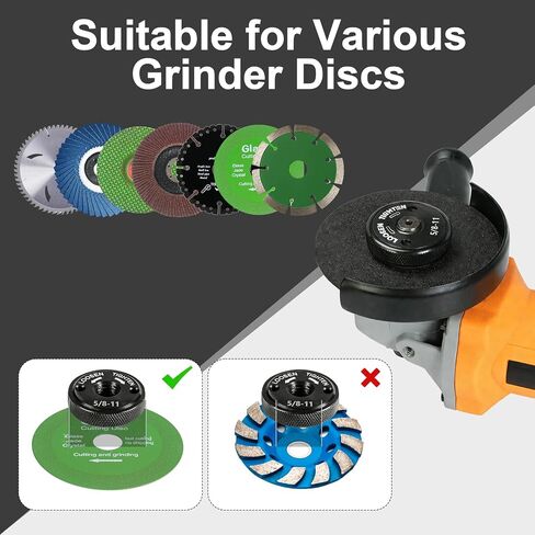 Quick Install & Release Angle Grinder Nut 5/8"-11, Self Locking Flange Nut, Tool-Free Grinder Accessories & Attachments for 4-1/2" 5" 7" 9" Angle Grinders in Kuwait