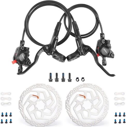 BR-BL-MT200 Hydraulic Brakes, Left Front 800mm Right Rear 1550mm MTB Hydraulic Brakes Set, 2 Piston Dual Disc Brakes Mountain Bike Hydraulic Disc Brakes in Kuwait