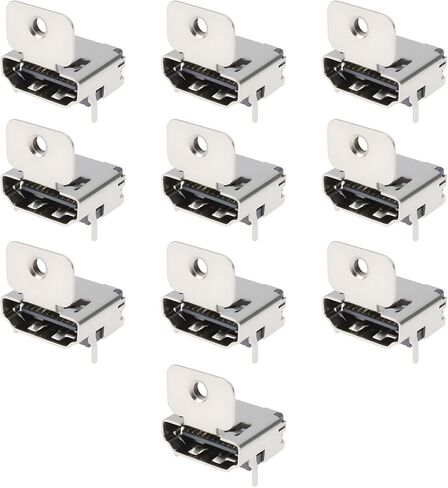 10 قطعة HDMI 19 دبوس الزاوية اليمنى أنثى المقبس DIP موصل لوحات التحكم اللوحات الأم مع تصاعد الأذن in Kuwait