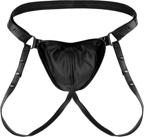 Men's PU Leather Jockstrap Underwear Harness, Adjustable Buckle, 4 Colors in Kuwait