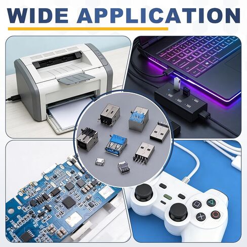 MECCANIXITY 4 قطع USB2.0 نوع B مقبس موصل مقبس أنثى، 4 دبوس DIP 90 درجة محول بديل للإصلاح، منفذ جاك لمشاريع DIY الإلكترونية، أسود in Kuwait