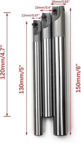 مجموعة حامل مطحنة نهاية قابلة للفهرسة باستخدام الحاسب الآلي 300R C10-10، C12-12، C16-16 مع 10 إدراجات كربيد APMT1135، قوة قبضة عالية لتشغيل المعادن in Kuwait