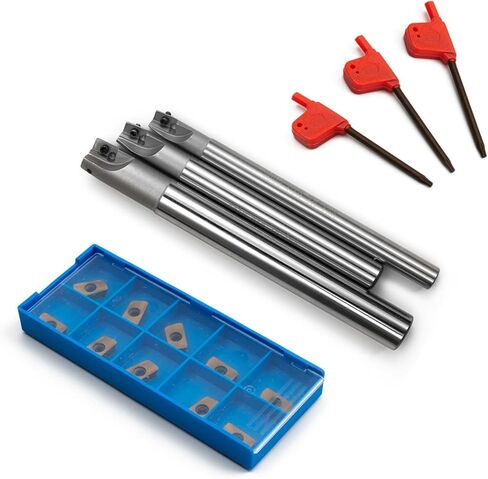مجموعة حامل مطحنة نهاية قابلة للفهرسة باستخدام الحاسب الآلي 300R C10-10، C12-12، C16-16 مع 10 إدراجات كربيد APMT1135، قوة قبضة عالية لتشغيل المعادن in Kuwait