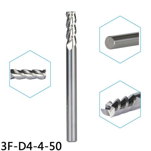 5pcs D4-4-50 Milling Cutters for Aluminum CNC Tools Solid Carbide CNC 3-Flute End Mills Router Bits,Aluminum Composite Panels in Kuwait