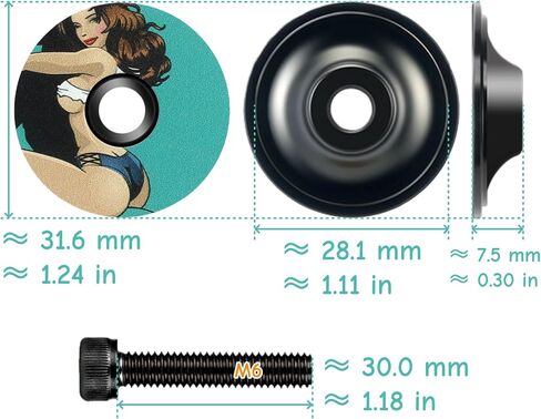 Bike Headset Top Cap with Screw, 1 PCS, Aluminum Alloy | Bicycle Stem Cover Cap, For 1 1/8 Fork Tube, Road Touring Gravel Commuter Urban, Fitness Enthusiast in Kuwait