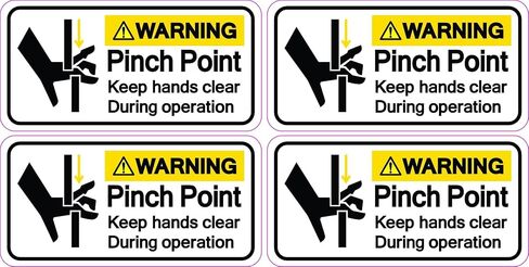 StickerTalk Warning Pinch Point Safety Stickers, 3 inches by 1.5 inches in Kuwait