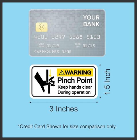 StickerTalk Warning Pinch Point Safety Stickers, 3 inches by 1.5 inches in Kuwait