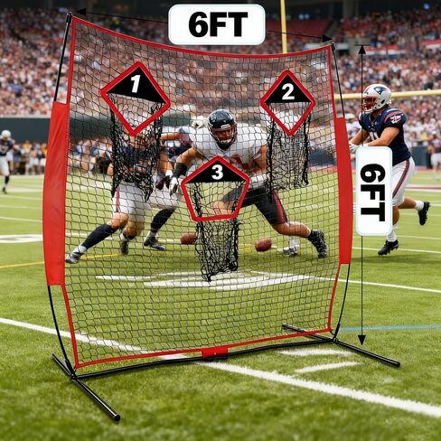 MiniTang Football Throwing Net Quarterback Passing Target Net with 3 Catch Zones Training to Improve Passing Accuracy Youth & Adult in Kuwait