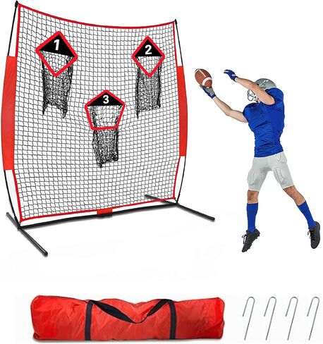 MiniTang Football Throwing Net Quarterback Passing Target Net with 3 Catch Zones Training to Improve Passing Accuracy Youth & Adult in Kuwait