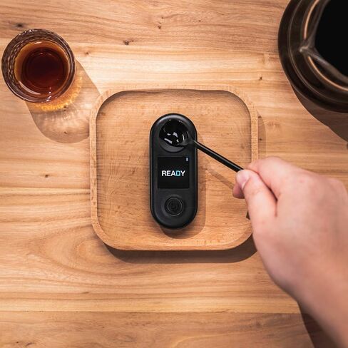 مقياس انكسار R2 للقهوة الرقمية TDS، نطاق 0-30%، دقة ±0.02%، مستشعر CMOS، مقاوم للماء IP67، قابل لإعادة الشحن عبر USB-C، تطبيق متصل للصب والإسبريسو والقهوة المتخصصة in Kuwait