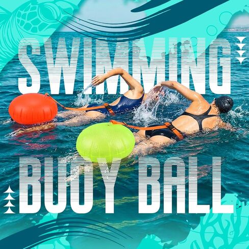 Seenelling 2 Pack Swim Buoy for Open Water, Safety Swim Bubble with High Visibility Swimming Buoy Tow Float for Safe Swimming Training Enhanced Adjustable Visibility Belt for Outdoors Swimmers in Kuwait