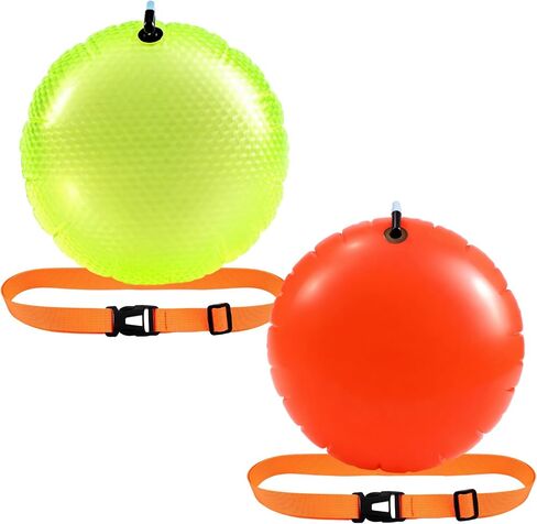 Seenelling 2 Pack Swim Buoy for Open Water, Safety Swim Bubble with High Visibility Swimming Buoy Tow Float for Safe Swimming Training Enhanced Adjustable Visibility Belt for Outdoors Swimmers in Kuwait