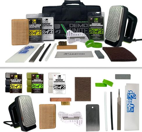 DEMON UNITED USA Platinum Edition V22 Ski & Snowboard Tuning Kit, Demon Performance Wax, Ski Hot Wax Iron, Edge Tuner, Nylon Brush, & More! in Kuwait