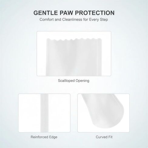 40 Pcs Disposable Pet Shoe Covers, L Size 3.6 x 6.7 in Dog Paw Protector, Soft Tear-Proof Waterproof Booties with Non-Slip Sole for Indoor Outdoor Walking in Kuwait