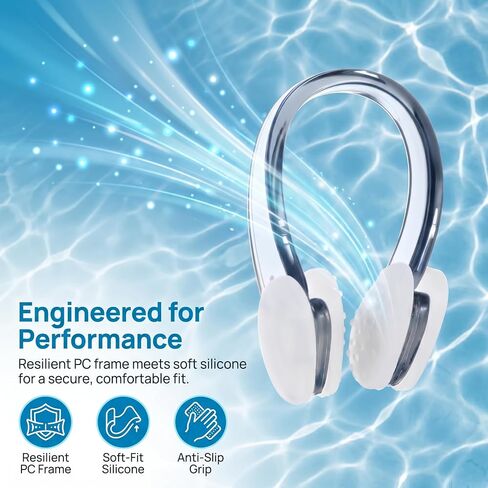7PCS Swimming Nose Clips, Waterproof Silicone Nose Plugs for Swimming, Diving and Water Sports, Soft Reusable Nose Clamp in Kuwait