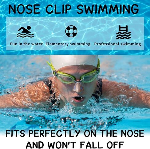 Swimming Nose Clips 2-Pack – Soft Silicone Waterproof Nose Plugs with Storage Cases, Non-Slip & Comfortable Fit for Adults, for Pool Training & Water Sports(Blue, Pink) in Kuwait