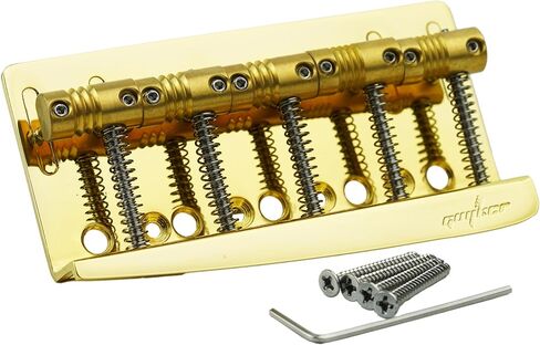 Guyker 5 String Electric Bass Bridge with Vintage Style Saddles Replacement Part (GB-205, Chrome) in Kuwait
