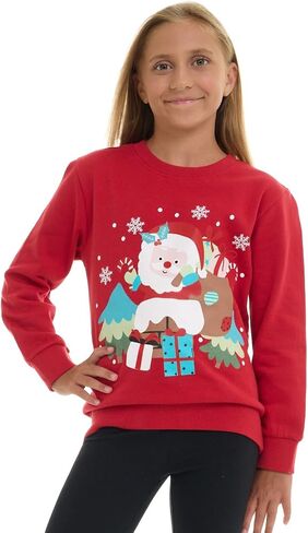 Pink Angel Girls’ Christmas Sweatshirt – Classic Cozy Xmas Fleece Holiday Pullover – in Kuwait
