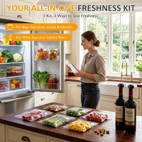 Sunvivi Portable Vacuum Sealer Machine for Food Storage & Preservation – Automatic Air Sealing System with Reusable Bags & Kitchen Accessories – Handheld Food Saver for Home, Sous Vide, White in Saudi Arabia