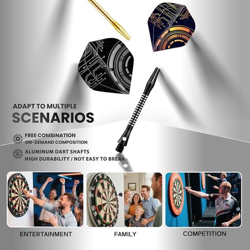 12Pcs Soft Tip Darts, 18 Gram Plastic Tip Dart Sets with 4 Color Aluminum Shafts 8 Style Flights, Replace the Dart Head, Ideal for Beginners & Pros Home/Bar/Competition in Kuwait